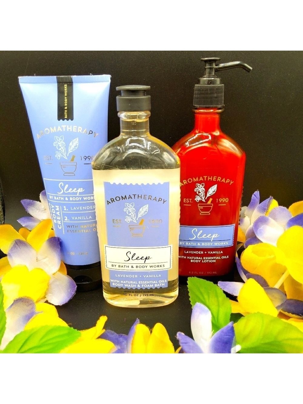 LAVENDER VANILLA AROMATHERAPY BODY WASH,  BODY CREAM, & BODY LOTION BY BBW